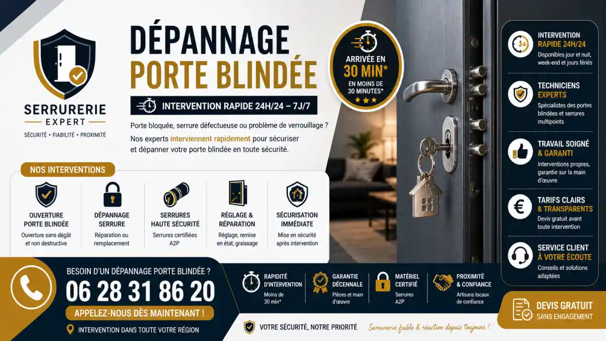 Blindage porte blindée à Pélissanne installation