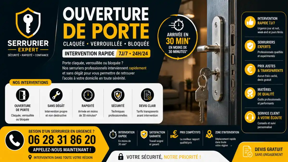 Ouverture porte à Marseille 13014 serrurier urgent